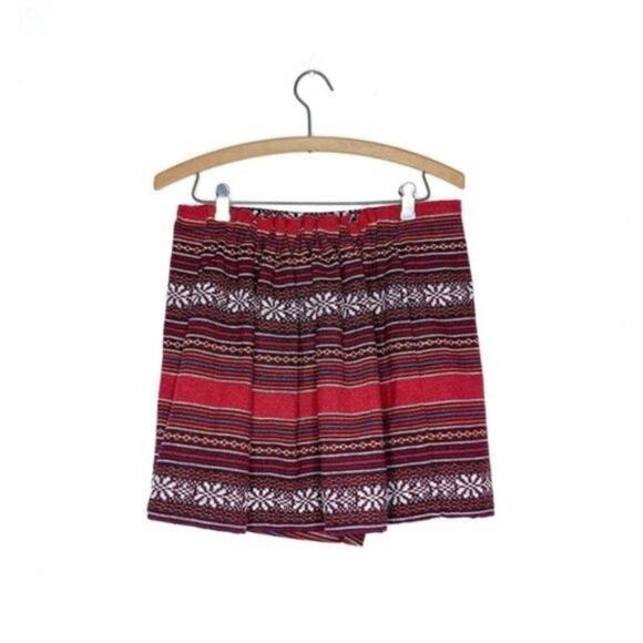 Vintage 90s Faux Wrap Textured Stripe Serape Mini Skirt size Large - Picture 4 of 9